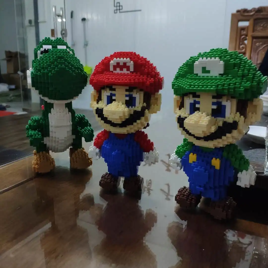 HC 9020 Super Mario Yoshi Green Dragon 3D модель 2276 шт. DIY Мини Алмазные строительные блоки игрушки
