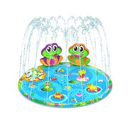 Tapis d'arrosage pour enfants, 150cm, jeu d'extérieur, pelouse, piscine, amusant, Spray d'eau, grenouille 