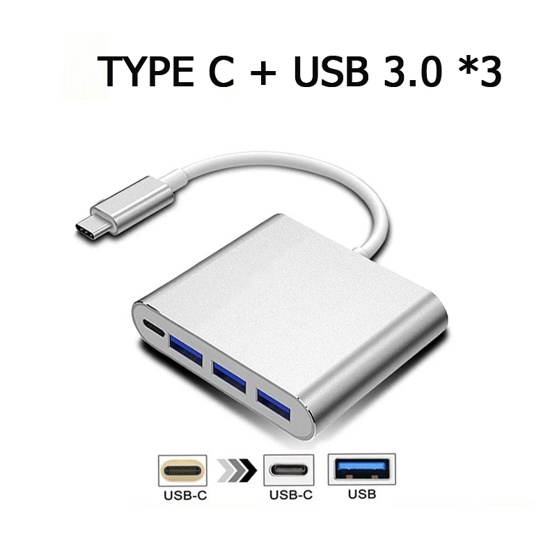 4 порта type C к USB 3,1 концентратор 4 в 1 10 Гбит/с Высокая скорость внешней карты ридер адаптер питания зарядное устройство для мобильного телефона USB устройство