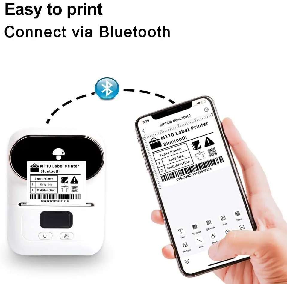 Phomemo M110 машина для изготовления этикеток фото портативный Bluetooth маленький