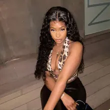 Rebecca Deep Wave-peluca Frontal de encaje 360, pelucas de cabello humano brasileño prearrancado, rizado profundo, 30 pulgadas