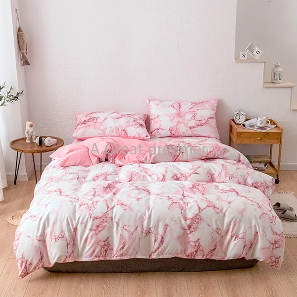 

Fashion 3d Printed Marbling Bedroom Bedding Soft Color Marble Duvet Cover 2/3 Piece Luxury Home Textiles Comforter Set