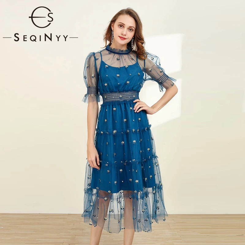 blue spring dress