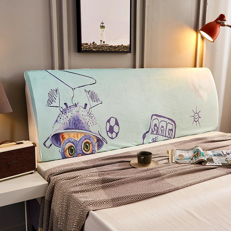 Cartoon Bed Head Protective Cover Crystal Velvet High Elastic Fabric Headboard Cover All-inclusive Bedside Dustproof Cover - Цвет: Model 21