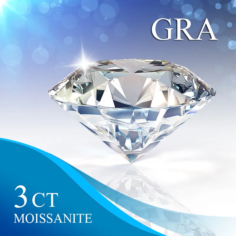 Top Selling Loose Gemstones Moissanite Stones 3.0ct 9.0mm D Color VVS1 Round Shape Diamond Excellent Cut Pass Diamond Tester