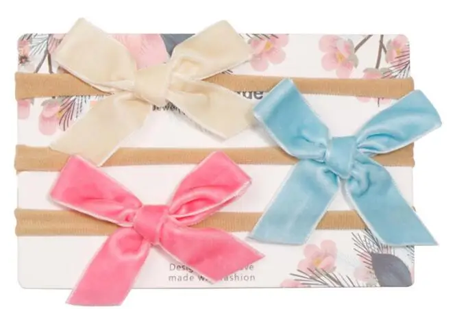 40 компл./лот 3 шт./компл. DIY простой мульти ткани, Не оставляющий следов надежный дизайн повязки на голову; головные повязки с бантиком Инструменты для укладки волос аксессуар HA1598