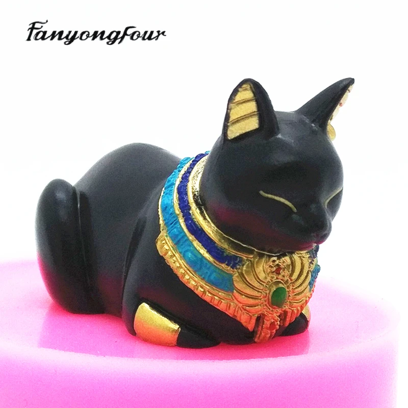 Siliconen Mal 3D Zwarte Kat Diy Handgemaakte Hars Gips Beton Chocolade Kaars Schimmel Fondant Cake Tool