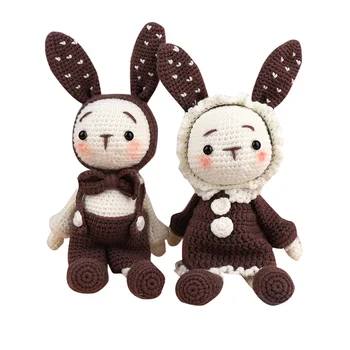 

Handmade Crocheted Wool Dolls Material Pack DIY Long Ears Rabbits Handmade Dolls 66CY