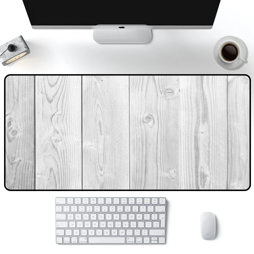 

Timber Minimalism Pads Wood White Mouse Pad XXL Gamer Desk Mat Large MousePad Gaming Accessories Mause Carpet padmouse