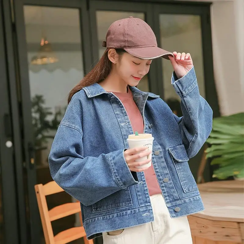 

Video Vintage Jeans Coat Women's Korean-style 2019 New Style Spring And Autumn Loose-Fit Denim Jacket WOMEN'S Top