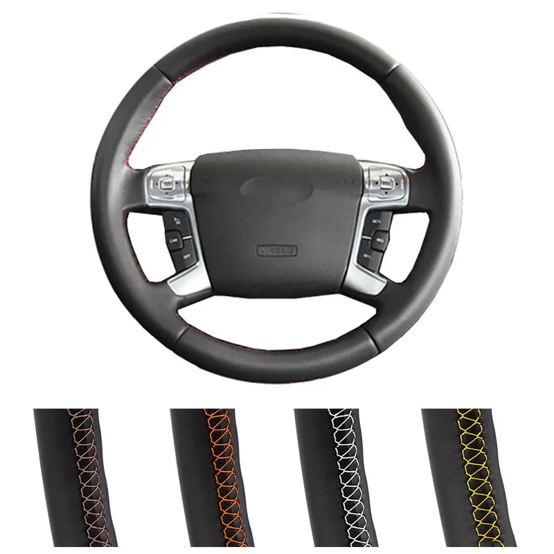 DIY Customized Car Steering Wheel Cover for Ford Mondeo Mk4 2007-2012 S-Max 2008 steering wheel cover