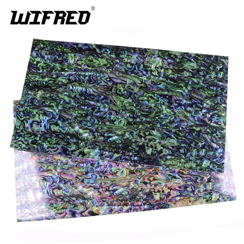 Wifreo 14x24 см печатный зеленый Paua покрытием Улучшенный клейкий шпон лист Абалон