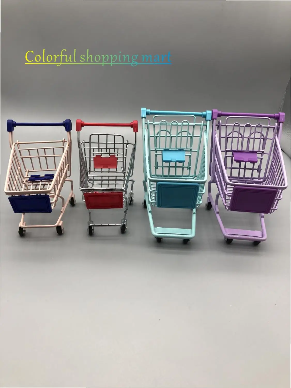 

Mini Shopping Handcart Mode Supermarket Toy Holder Creative gadget storage Shopping Trolley Cute gift
