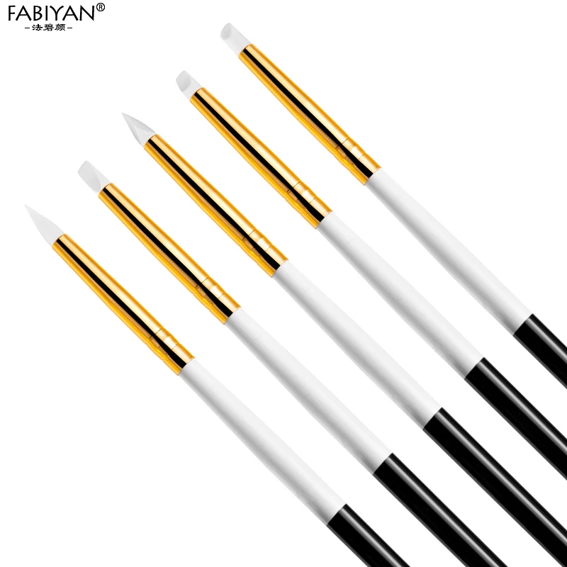 

Acrylic Manicure Tool Nail Art Silicone Pen Sculpture Embossing Modeling Dotting Brush UV Gel Carving Design Painting 5PCS/Set