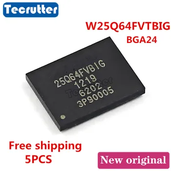 

5PCS W25Q64FVTBIG BGA24 5X5-1 8MB 64Mbit 25Q64 W25Q64 SPI NOR FLASH