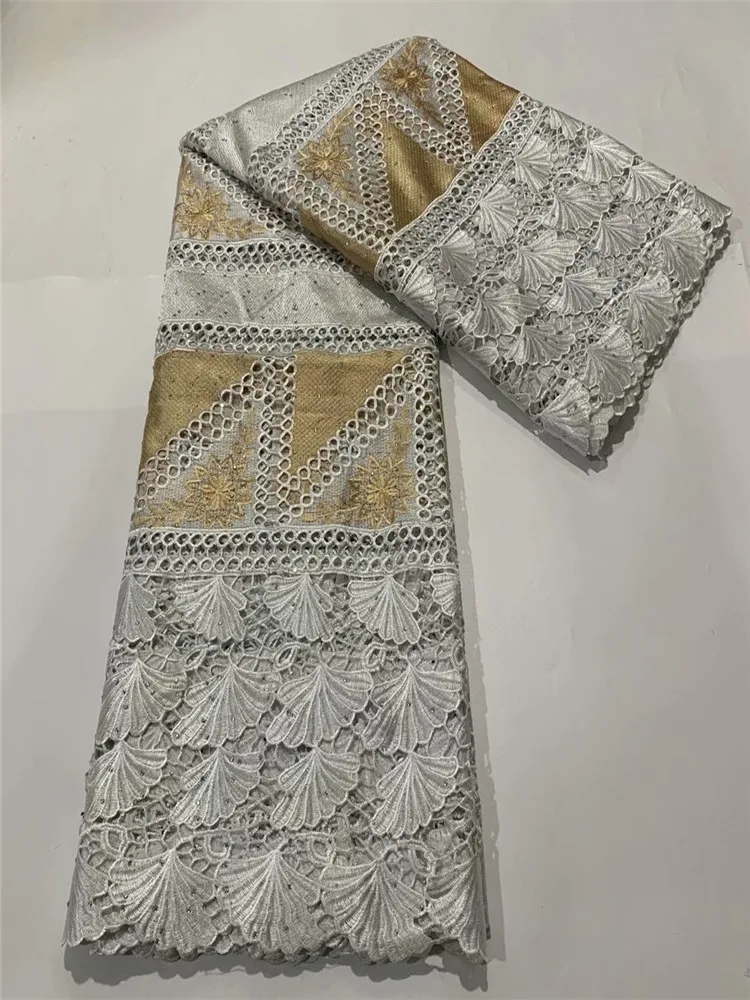 New Design African Dry Lace High Quality white Cotton Fabrics Fabric Swiss Voile Stones In Switzerland FT722 | Дом и сад