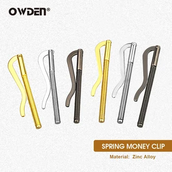 

OWDEN Metal Bifold Spring Post Money Clip Bar Wallet Cash Holder