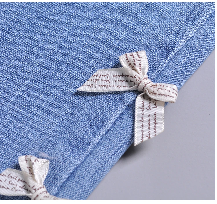 Узкие джинсы с бантом и жемчугом для девочек весна-осень, Детский милый соединенный внакрой деним с бусинами повседневные штаны для подростков, От 3 до 13 лет, P187