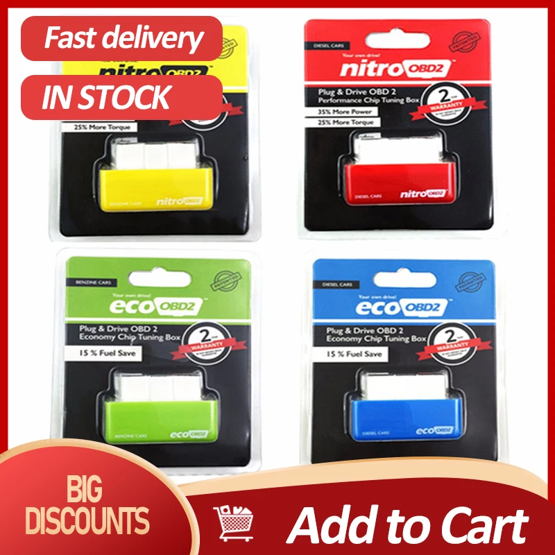 Nitro OBD2 ECOOBD2 15% Fuel Save More Power ECU Chip Tuning Box NitroOBD2 Eco For Diesel Gasoline Car Plug&ampDriver | Автомобили и