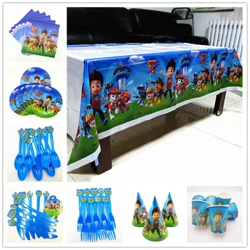 

Paw Patrol Birthday Party Supplies Decorations Kids Boy Tableware Tablecloth Plates Cups Banners Gifts Puppy Patrol Baby Favors