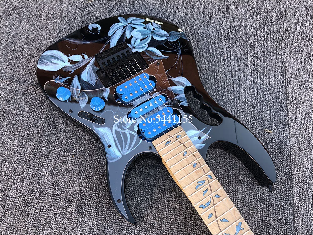 Высококачественная электрогитара, электрогитара Floyd rose, ручная роспись корпуса гитары