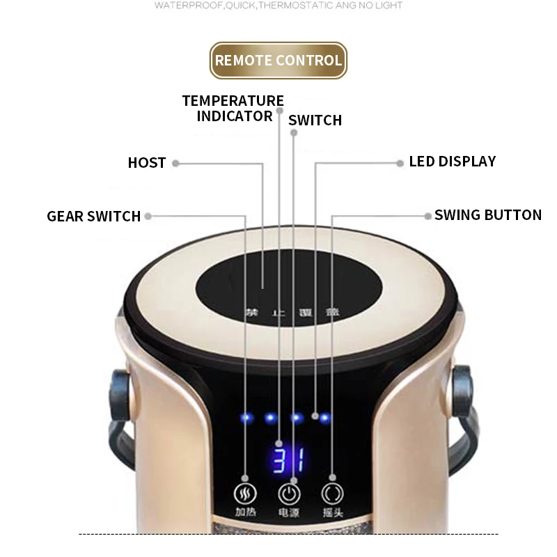 Heater Household remote control electric heating power saving heater Waterproof tower electric heater heating fan Small