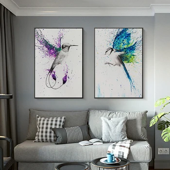 

Abstract Wings Canvas Painting Watercolor Flying Birds Bright Posters Prints Wall Art Picture for Living Room Home Decor Cuadros