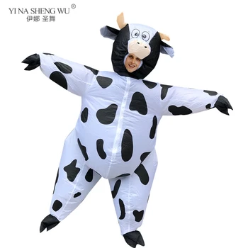 

New Inflatable Costume Cow For Man Adult Fancy Dress Air Blown Purim Party Clothes Wear Women Men Cosplay Use Clothes