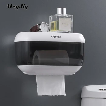 

Waterproof Wall Mount Toilet Paper Holder Shelf Toilet Paper Tray Roll Paper Tube Storage Box Creative Tray Tissue Box Home