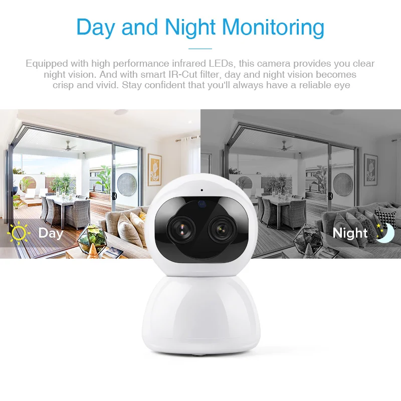  FREDI Cloud 1080P 2MP Dual-Lens Wireless IP Camera Wifi Auto Tracking Indoor Home Security Surveill - 4.00011E+12