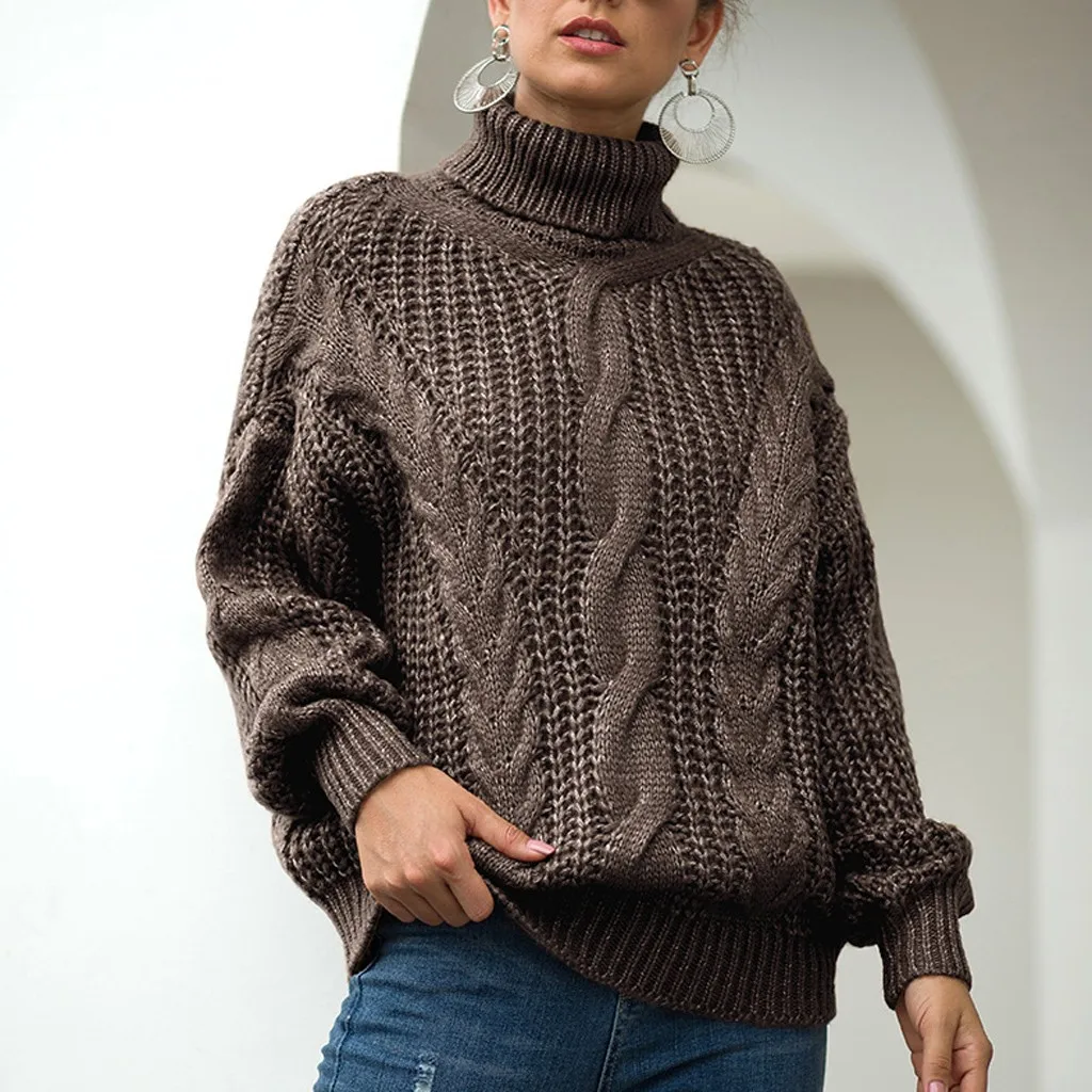 Женские зимние свитера с высоким воротом, разноцветные Джемперы, вязаная одежда, Модный Полосатый пуловер большого размера для женщин, распродажа 22