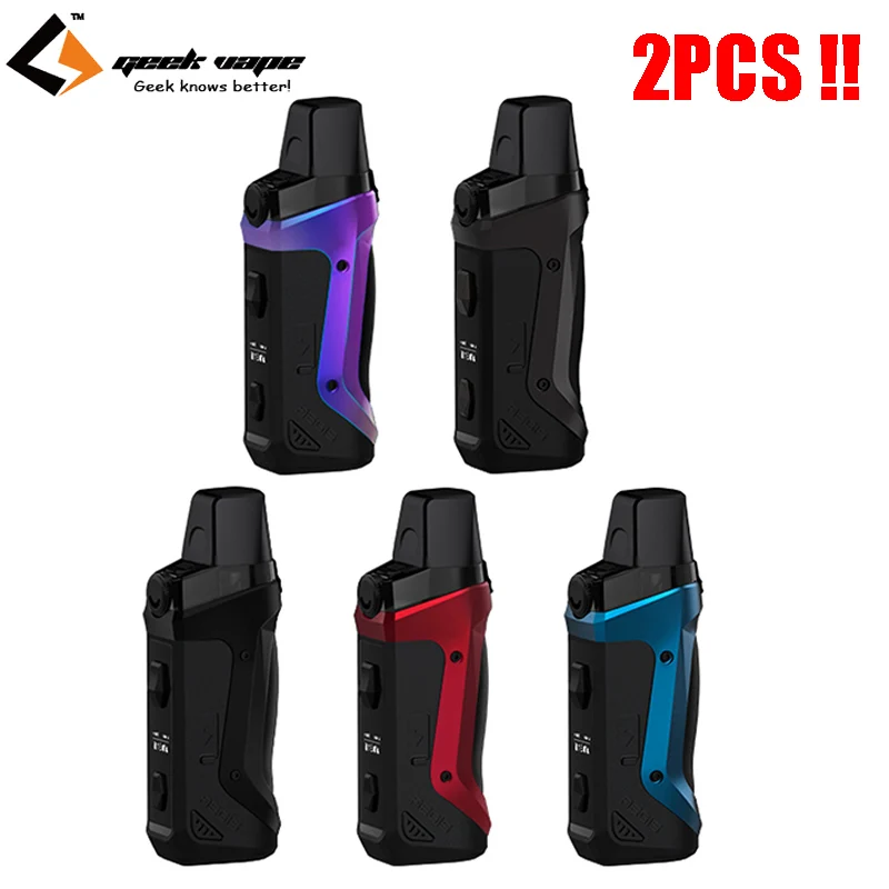

2pcs Geekvape Aegis Boost 40W Pod Mod Kit 1500mAh Battery 3.7ml Refillable Pod Fit Both Pod & RDTA E-cig Vape Kit VS Aegis Solo