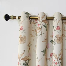 Rideaux d'ombrage rétro Double face en coton et lin, impression Beige, isolation thermique, pour salon, salle à manger, chambre à coucher 