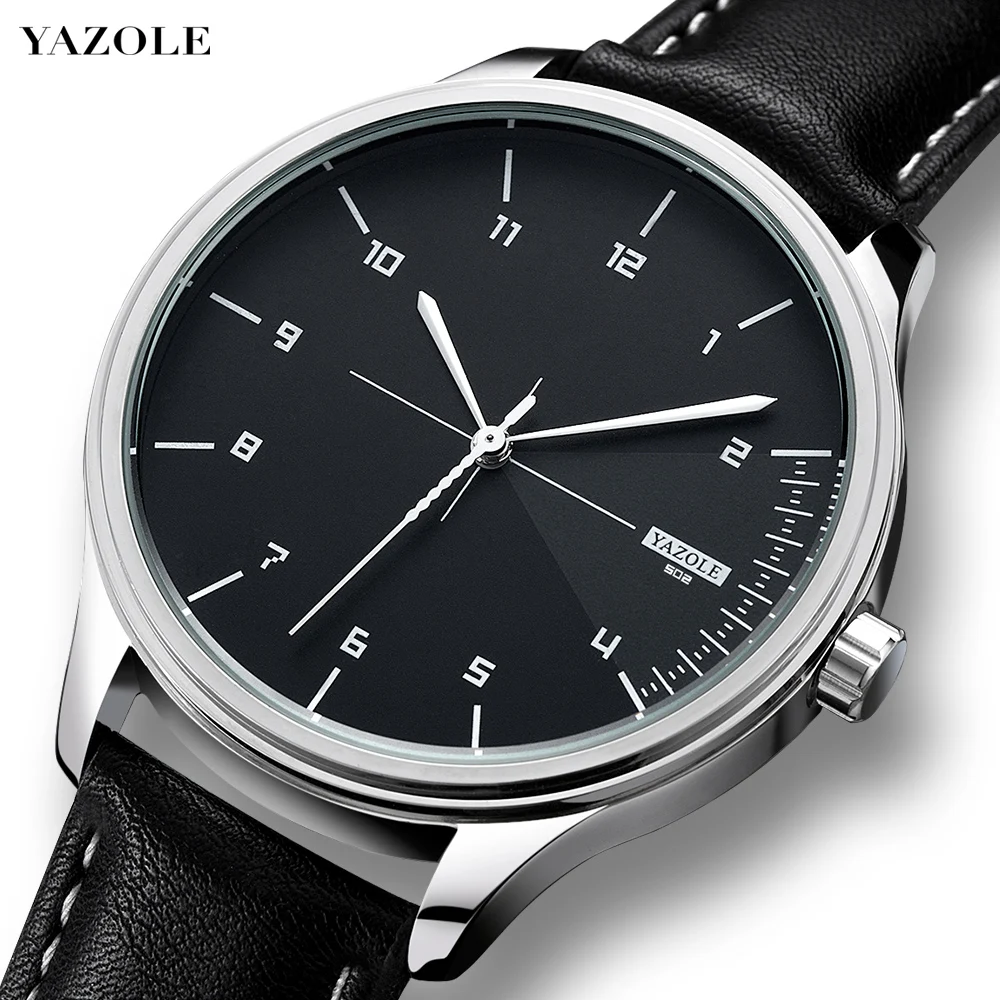 

Man Quartz Wristwatch Men Male Business Classic Fashion YAZOLE Wrist Watch Leisure Leather Bands Husband Bracelet Gift Watch