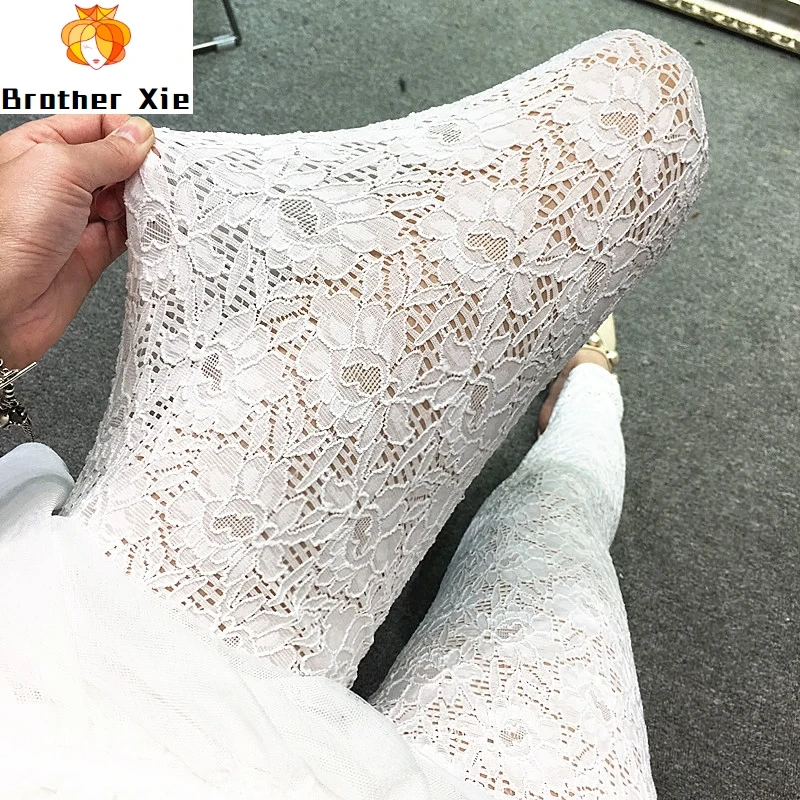 

Spring Summer Lace Pants Women Slim Pencil Pants 2020 New Large Size Outwear All-match Basic Trousers Pantalon Femme