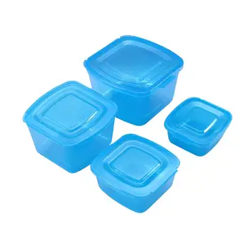 

4 in 1 Plastic Food Container Multifunction Stackable Refrigerator Crisper Rectangular Kitchen for Eggs Fruits Vegetables