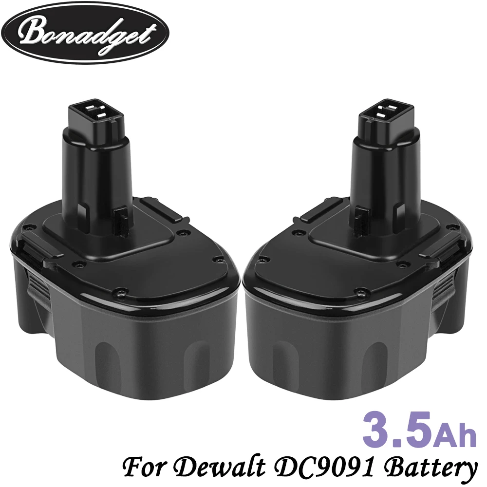 

Bonadget 2Piece 3500mAh 14.4V Ni-MH Rechargeable Battery For Dewalt DW9091 DW9094 DC9091 DE9038 Replacement Power Tools Battery