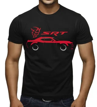 

2019 Hot Sale Summer style Men's Dodge Challenger Demon SRT Black T-Shirt Black Tee shirt