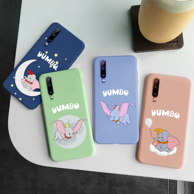 

Lovely Case for Huawei P30 P20 P10 Pro Lite Plus Dumbo Elephant Silicone Cover Soft TPU Protective Phone Coque