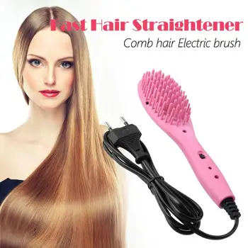 

Electric Hair Fast Straighten Brush Non Scalding No Harm Ceramic Technology Hair Straightener Comb Iron Hairstyling Tool