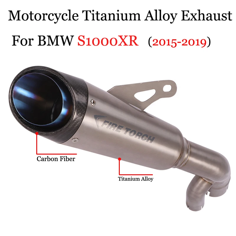 Slip On For 2015-2019 BMW S1000XR Motorcycle Exhaust Pipe Matte Titanium Alloy Escape No DB Killer OEM System Original Catalyst |