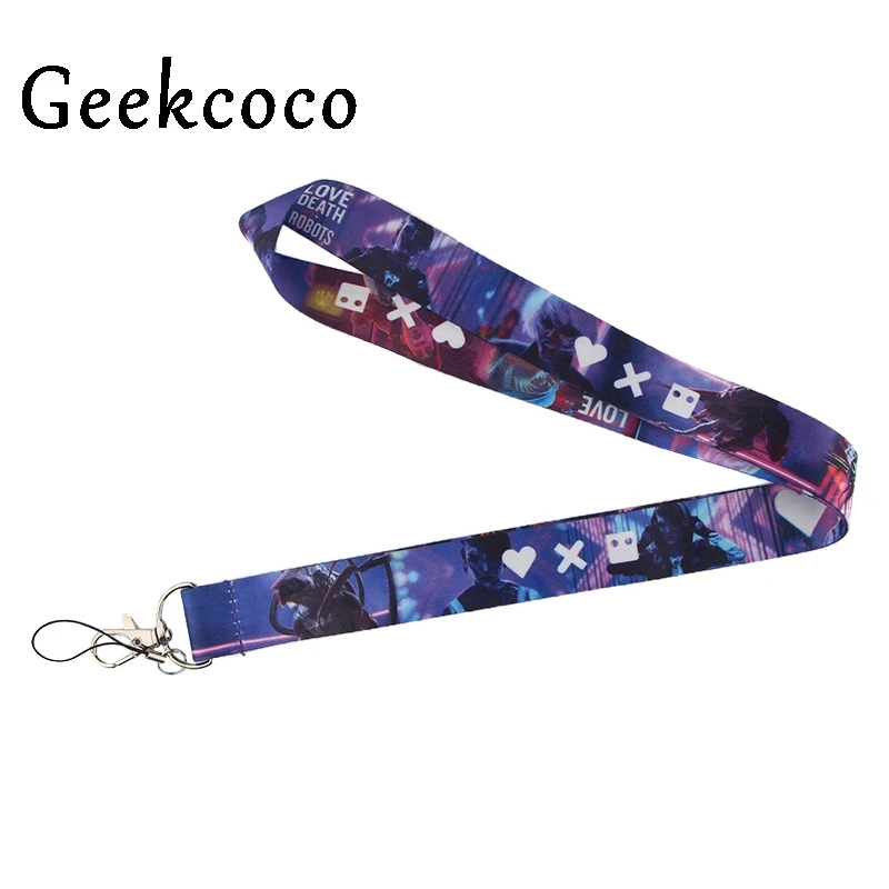 

Love,Death&Robot Movie Neck Strap Cartoon Lanyards for keys ID Card Gym Mobile Phone Straps USB badge holder DIY Hang Rope J0494