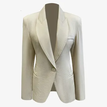

2020 Spring Autumn High Quality New Style Single Button Solid Color Long Sleeve Temperament Suit Coat K896