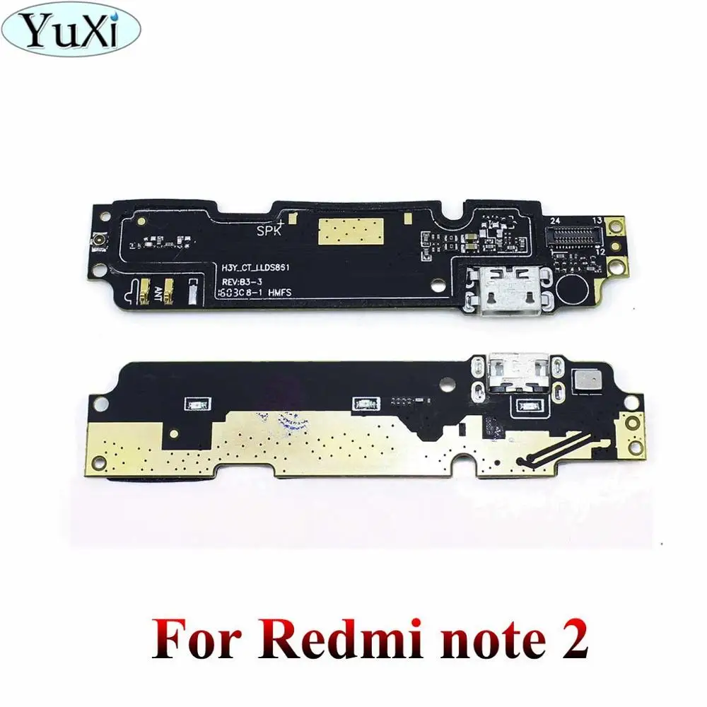 YuXi usb зарядка Нижняя плата гибкий кабель соединительные детали для Xiaomi Redmi Note 3/4/Note 3/4 Pro/4A/5A/4X/2A/3 S микрофонный модуль - Цвет: For Redmi note 2