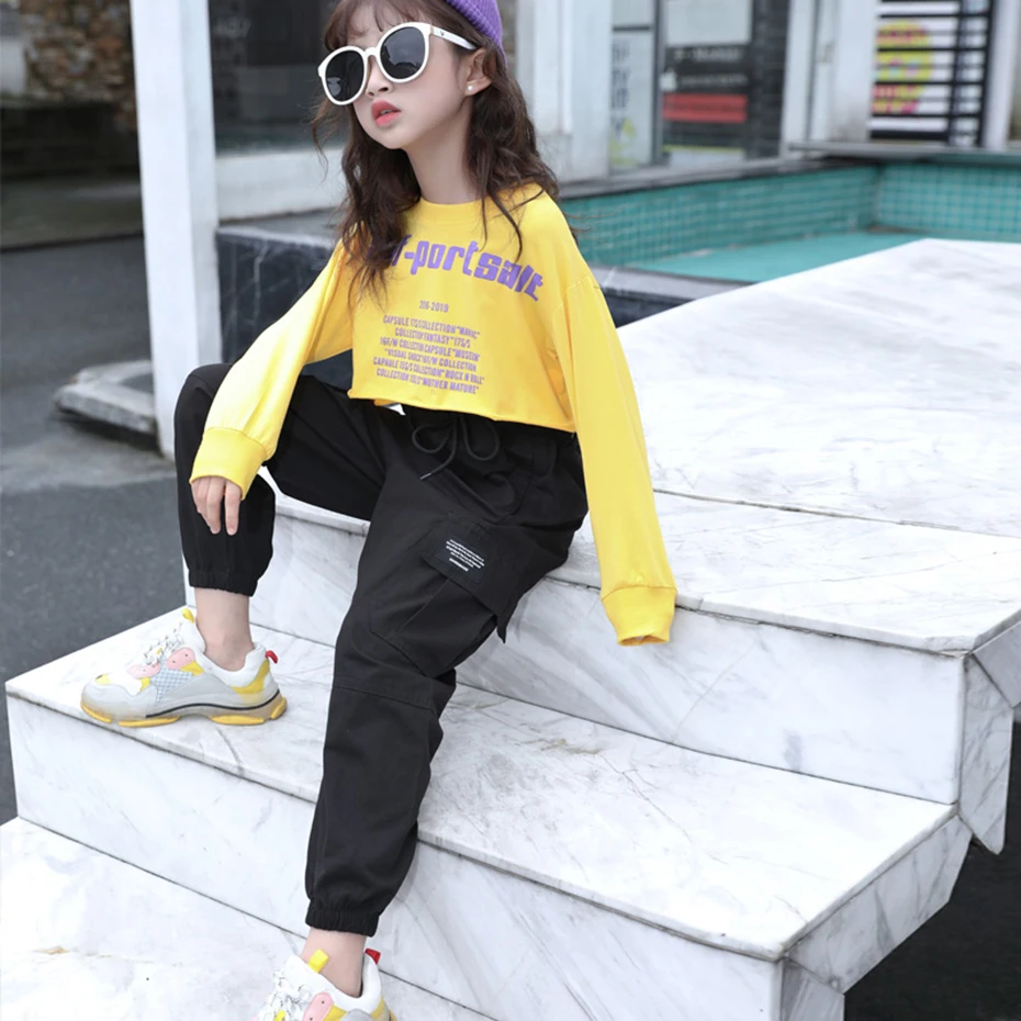 girls pants Spring Kids Girls Cotton Sport Pants Casual Camouflage Printed Teenage Girls Cargo Pants Children Trousers Beam Foot Pink