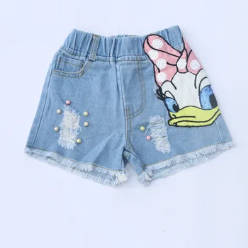 

Cartoon Pants Summer Baby Boys Girls Denim Pants Fashion Hole Children Jeans South Korea Style Boy Kids Casual Motion Cowboy