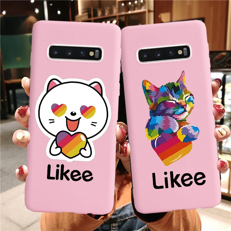 Забавный чехол Likee для телефона Samsung 10 с милым сердечком и кошкой S9 S10 S20 Ultra S10E S8 Plus