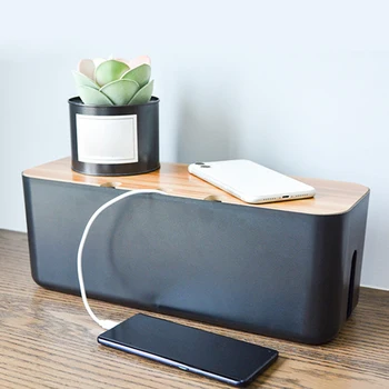 

Desktop Network Line Bin Power Strip Wire Cable Storage Box Multi-functional Household Office Accessaries Supplies Parts