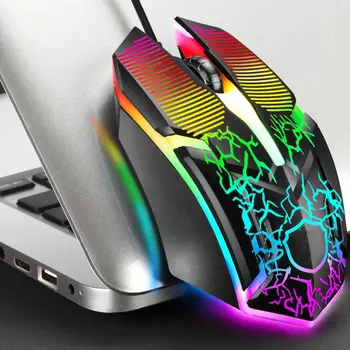 

Wired Gaming Keyboard Mouse Combo Set Colorful LED Backlit Computer Keyboad Q9QC