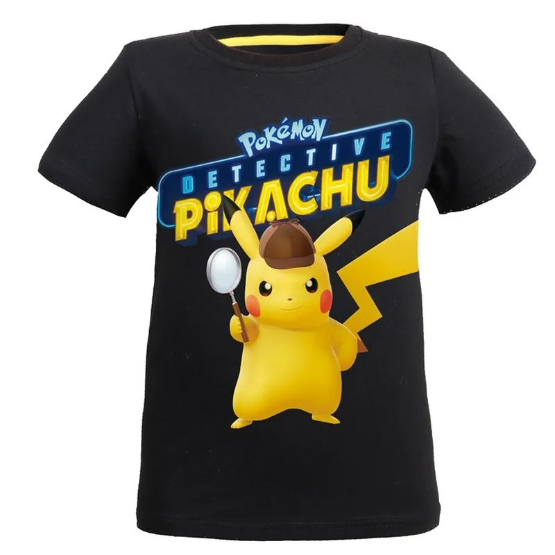 Children Pikachu Clothing Kids Tees Top Baby Tshirt Boys Cartoon Pokemon Print Clothes Boys Tops 3D Funny T-shirts Costume